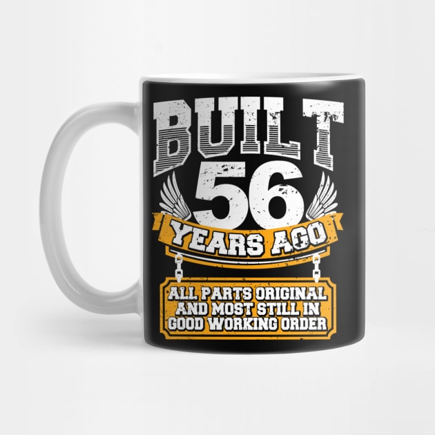 Funny 56th Birthday Shirt Vintage Built 56 Years Ago Joke by Nikkyta